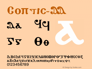 Coptic-A A Version 001.000 Font Sample