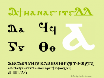Athanasius D D Version 001.000 Font Sample