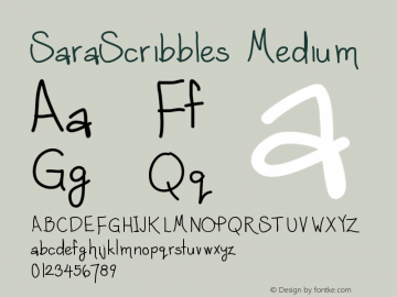 SaraScribbles Medium Version 001.000 Font Sample