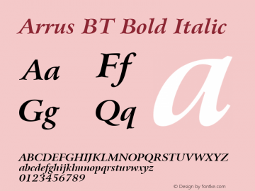 Arrus BT Bold Italic mfgpctt-v1.57 Friday, February 19, 1993 3:20:17 pm (EST)图片样张