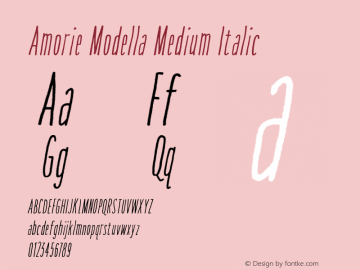 Amorie Modella Medium Italic Version 1.000图片样张