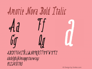 Amorie Nova Bold Italic Version 1.000 Font Sample