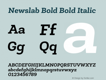 Newslab Bold Bold Italic Version 001.000图片样张