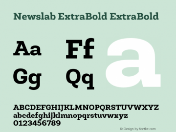 Newslab ExtraBold ExtraBold Version 001.000 Font Sample