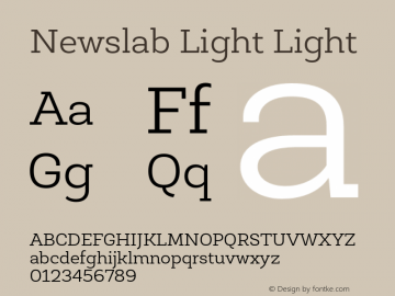 Newslab Light Light Version 001.000 Font Sample