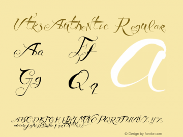 Vtks Authentic Regular Version 1.00 July 13, 2013, initial release Font Sample