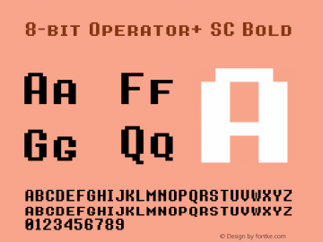 8-bit Operator+ SC Bold Version 1.3.0 - August 1, 2014 Font Sample