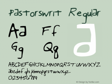 Pastorswrit Regular 001.000 Font Sample