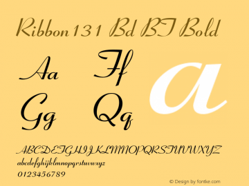 Ribbon131 Bd BT Bold mfgpctt-v4.4 Dec 23 1998 Font Sample