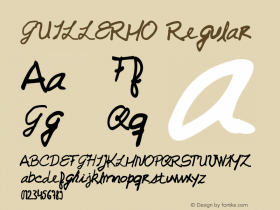 GUILLERMO Regular Version 1.000;PS 001.000;hotconv 1.0.70;makeotf.lib2.5.58329 Font Sample