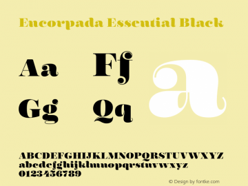 Encorpada Essential Black Version 1.000 Font Sample