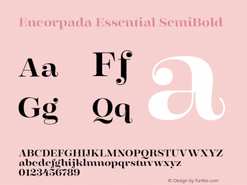 Encorpada Essential SemiBold Version 1.000 Font Sample