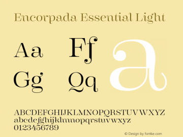 Encorpada Essential Light Version 1.000 Font Sample