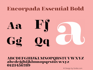 Encorpada Essential Bold Version 1.000 Font Sample