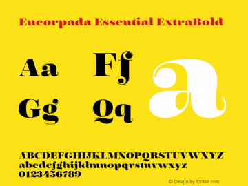 Encorpada Essential ExtraBold Version 1.000 Font Sample