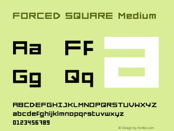 FORCED SQUARE Medium Version 1.000 Font Sample