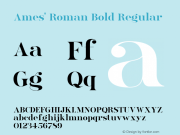 Ames' Roman Bold Regular Version 1.000;PS 001.000;hotconv 1.0.70;makeotf.lib2.5.58329图片样张