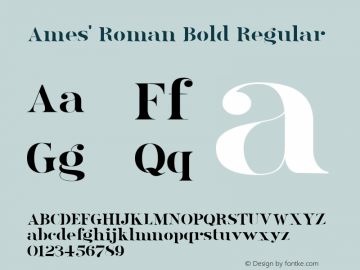 Ames' Roman Bold Regular Version 1.000;PS 001.000;hotconv 1.0.70;makeotf.lib2.5.58329图片样张
