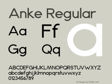 Anke Regular Version 1.006 Font Sample