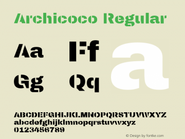 Archicoco Regular 1.002 Font Sample