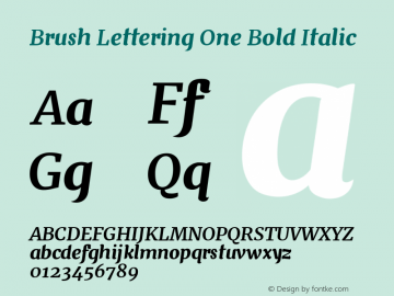 Brush Lettering One Bold Italic Version 1.001图片样张