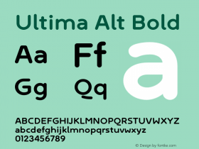 Ultima Alt Bold Version 1.000 Font Sample