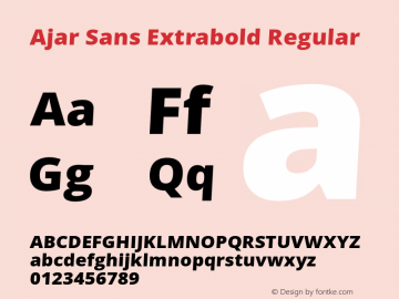 Ajar Sans Extrabold Regular Version 1.10图片样张