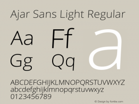 Ajar Sans Light Regular Version 1.10 Font Sample