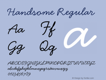 Handsome Regular 001.000 Font Sample
