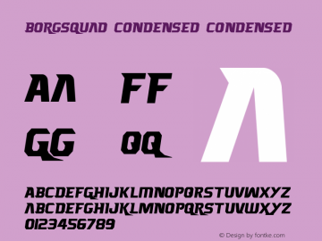 Borgsquad Condensed Condensed Version 1.0; 2014 Font Sample