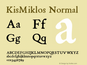 KisMiklos Normal Version 1.2 Font Sample