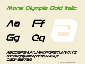 Mons Olympia Bold Italic Version 1.00 May 8, 2014, initial release图片样张
