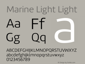 Marine Light Light Version 001.001;com.myfonts.tipotype.marine.light.wfkit2.4aW3图片样张