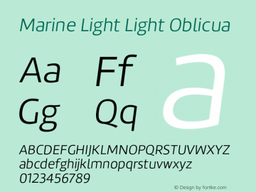 Marine Light Light Oblicua Version 001.001;com.myfonts.tipotype.marine.oblicua.wfkit2.4aW2图片样张