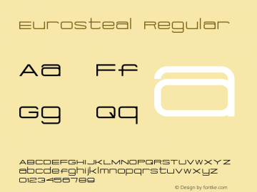 Eurosteal Regular Version 1.0 Font Sample