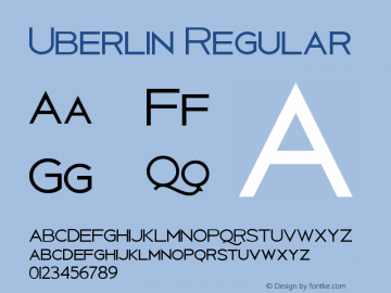 Uberlin Regular Version 1.0 Font Sample