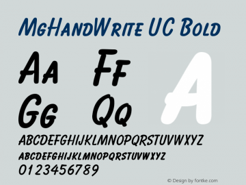 MgHandWrite UC Bold Macromedia Fontographer 4.1 7-01-99图片样张