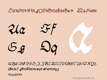 Handwriting_Schwabacher Medium Version 001.000 Font Sample