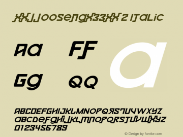 xxjjoosengx33xx 2 Italic Version 1.00 May 31, 2014, initial release Font Sample