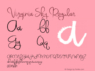 Virginia Sky Regular Version 1.000 Font Sample