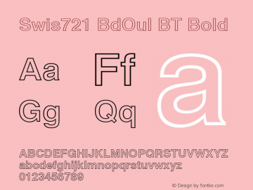 Swis721 BdOul BT Bold Version 1.01 emb4-OT图片样张