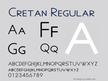 Cretan Regular Version 7.42 Font Sample