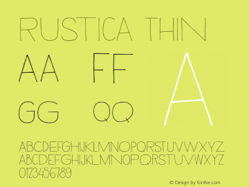 Rustica Thin Version 1.000 Font Sample