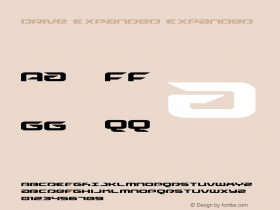 Drive Expanded Expanded Version 1.1; 2015 Font Sample