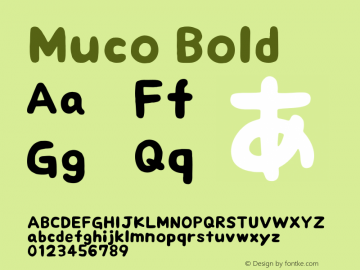 Muco Bold Version 1.00 2014 Font Sample