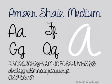 Amber Shaie Medium Version 001.000 Font Sample