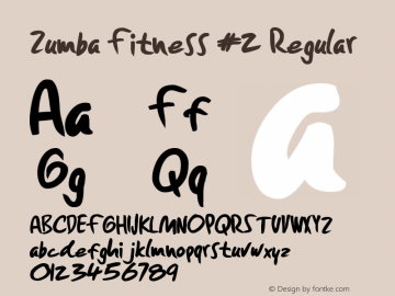 Zumba Fitness #2 Regular Version 1.00 June 1, 2014, initial release Font Sample