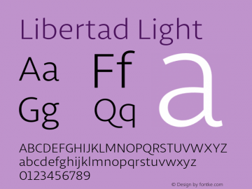 Libertad Light Version 1.000 Font Sample