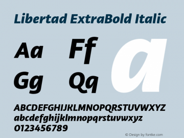 Libertad ExtraBold Italic Version 1.000 Font Sample