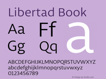 Libertad Book Version 1.000 Font Sample